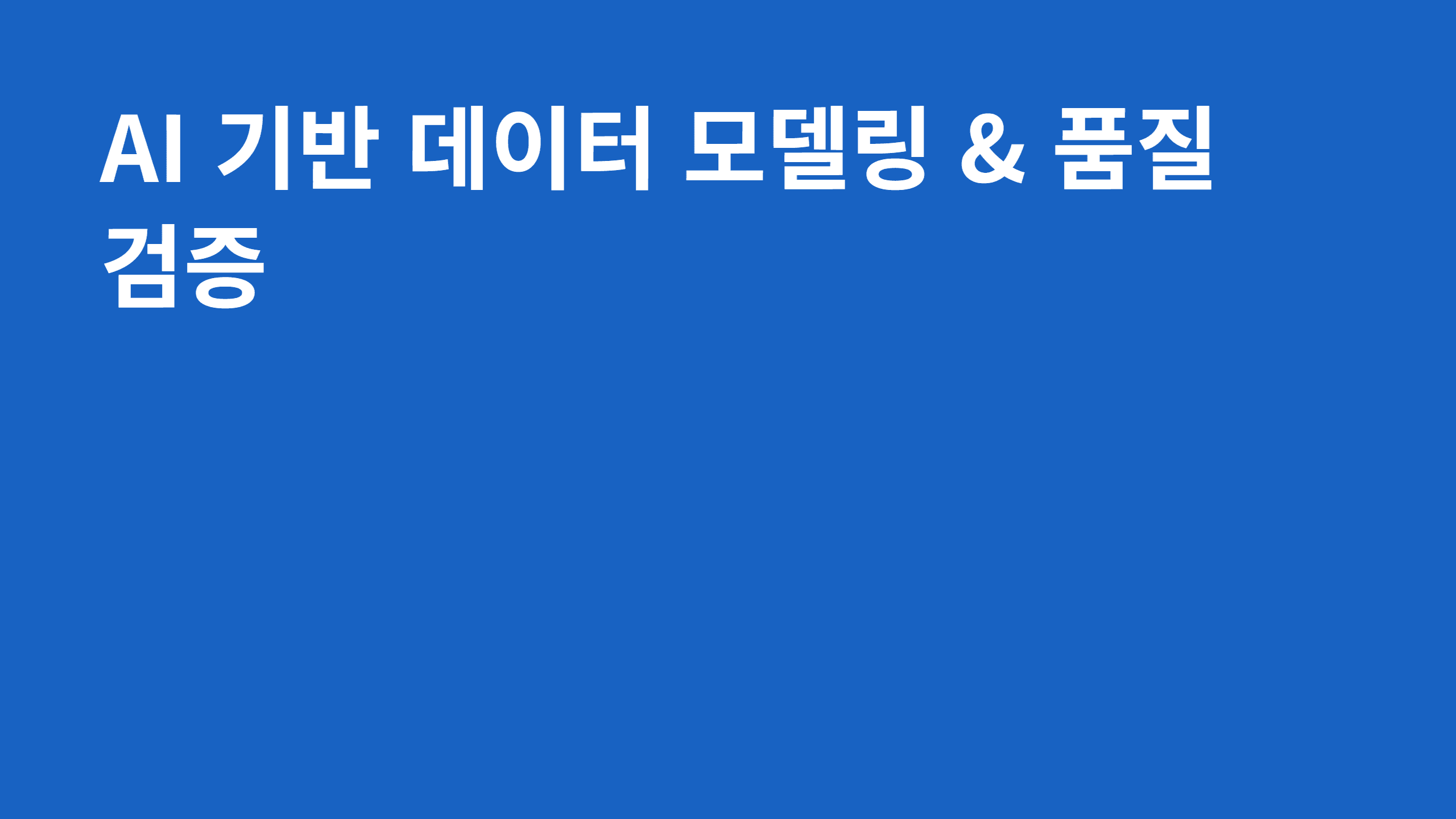 AI 기반 데이터 모델링 & 품질 검증